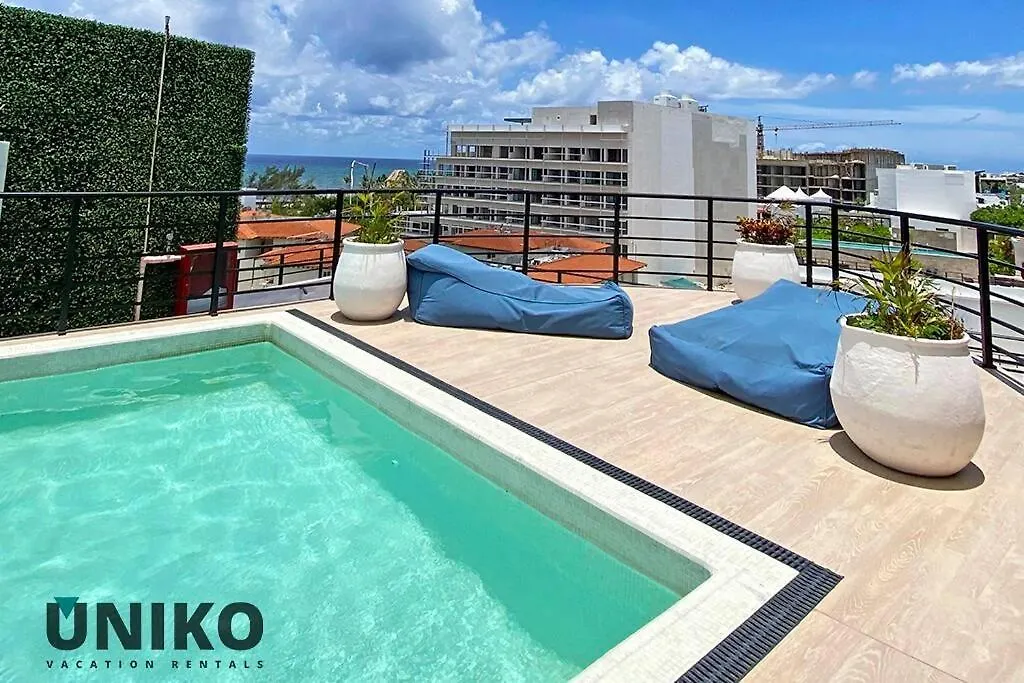 1 Block To The Beach 2Br 6Pax Rooftop Pool King Bed Playa del Carmen Apartmán